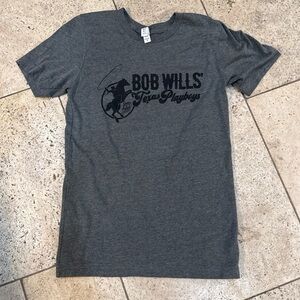 Bob Wills Texas Playboys Dark Gray Short Sleeve Tee Shirt Top - Womens XS